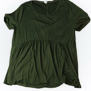 Sew In Love Forest Green Short Sleeve Top